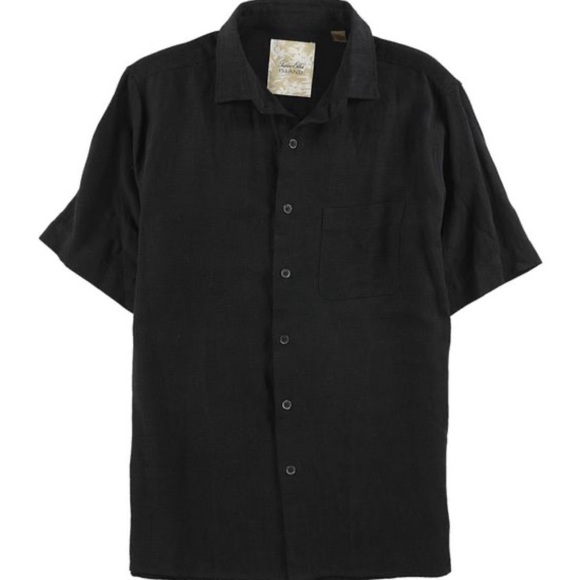 Tasso Elba Other - Tasso Elba Oxford Shirt Black Short Sleeve Size L
